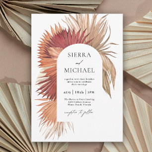 Invitation Boho Ventilateur Tropical Palms Élégance côtière