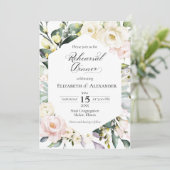 Invitation Boho Verdure Cadre Floral Photo Répétition Dîner (Debout devant)