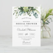 Invitation Boho verdure succulent eucalyptus floraux nuptiale (Debout devant)
