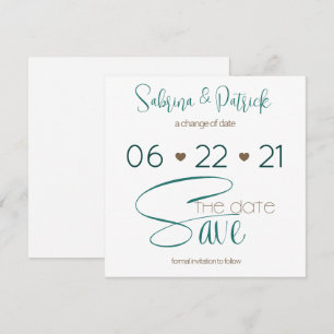 Invitation BOHO Vert Chasseur Typographie Enregistrer la Date