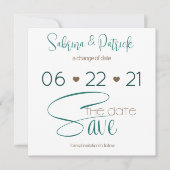 Invitation BOHO Vert Chasseur Typographie Enregistrer la Date (Devant)