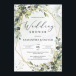 Invitation Boho vert feuillage or cadre wedding shower<br><div class="desc">Boho vert feuillage or cadre wedding shower invitation,  Contactez-moi pour les articles correspondants ou pour la personnalisation,  Roses Blush ©</div>