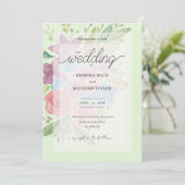 Invitation Boho vert Fleur sauvage d'aquarelle artistique Flo (Debout devant)