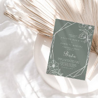 Boho vert géométrique Boda Mariage
