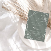 Invitation Boho vert géométrique Boda Mariage
