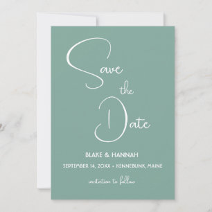 Invitation Boho Vert Sauge Minimaliste Désert Économisez la D