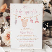Invitation Boho Vêtements Bébé Blush Rose Sprinkel