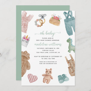 Invitation BOHO Vêtements de bébé Genre Neutre Oh Baby shower
