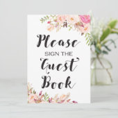 Invitation Boho Veuillez signer le livre d'or Signe 5x7" Tail (Debout devant)