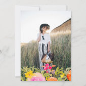 Invitation Boho vibrante jardin aquarelle fleurs graduation (Dos)