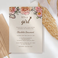 Boho Vintage Floral Beige C'est une fille Douche