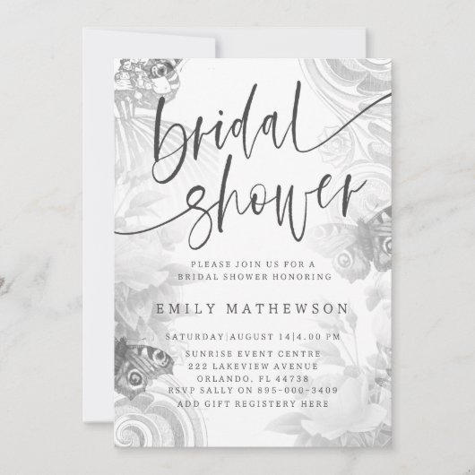 Invitation Boho Vintage Garden & Butfly Mariage (Devant)