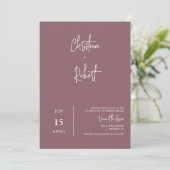 Invitation Boho violet moderne Dusty Mariage Photo QR Code (Debout devant)