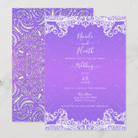 Boho Violet Rose Blanc Dentelle Motif Audacieux Ma