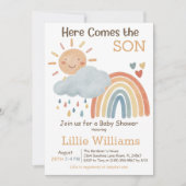 Invitation Boho Voici Le Baby shower Fils Boy (Devant)