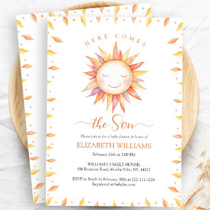 Invitation Boho Voici le Fils Baby Boy Shower