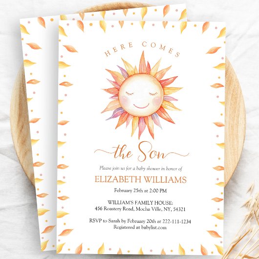 Invitation Boho Voici le Fils Baby Boy Shower