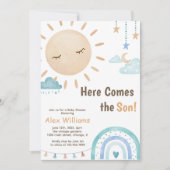 Invitation Boho Voici le fils Baby shower soleil (Devant)