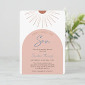 Invitation Boho Voici L'Invitation Du Fils Baby shower (Debout devant)