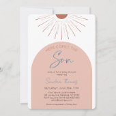 Invitation Boho Voici L'Invitation Du Fils Baby shower (Devant)