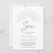 Invitation Boho Voici L'Invitation Du Fils Baby shower (Devant)