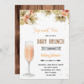 Invitation Boho voir boire et party de brunch (Devant / Derrière)