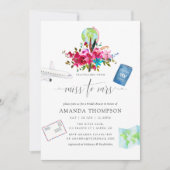 Invitation Boho Voyageant De Miss À Mme Fête des mariées (Devant)