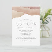 Invitation Boho Watercolor Abstraite Engagement Party (Debout devant)