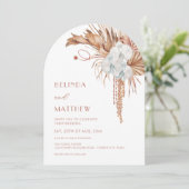 Invitation Boho Watercolor Arched Floral (Debout devant)