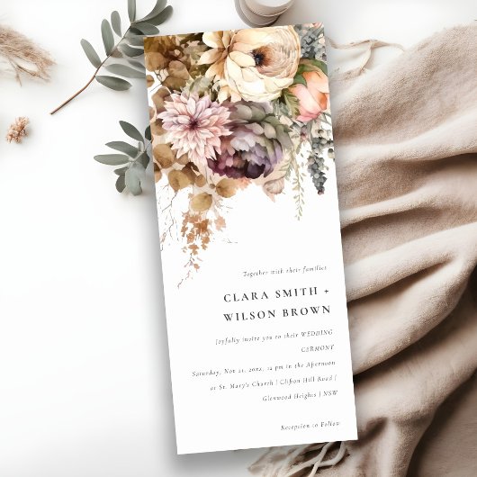 Invitation Boho Watercolor Automne Automne Floral Bunal Maria