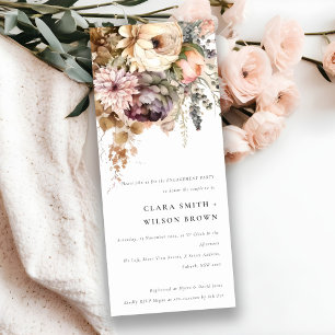 Invitation Boho Watercolor Automne Floral Bunal Fiançailles