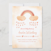 Invitation Boho watercolor baby shawer (Devant)