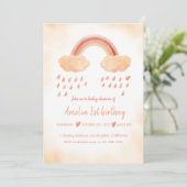 Invitation Boho watercolor baby shawer (Debout devant)