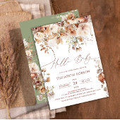 Invitation Boho Watercolor Baby shower Floral