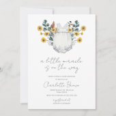 Invitation Boho Watercolor Baby shower neutre (Devant)