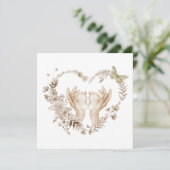 Invitation Boho Watercolor Baby shower Pieds bébé (Debout devant)