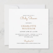 Invitation Boho Watercolor Baby shower Pieds bébé (Dos)