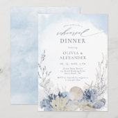 Invitation Boho Watercolor Beach Rehearsal Dinner (Devant / Derrière)