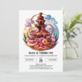 Invitation Boho Watercolor Chocolate Anniversaire (Debout devant)