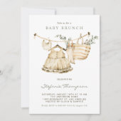 Invitation Boho Watercolor Clothesline Baby Brunch (Devant)