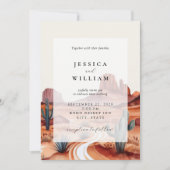 Invitation Boho Watercolor Desert Mariage (Devant)