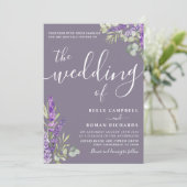 Invitation Boho Watercolor Eucalyptus & Lavender Mariage (Debout devant)