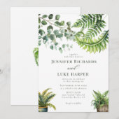 Invitation Boho Watercolor Ferme Eucalyptus Mariage (Devant / Derrière)