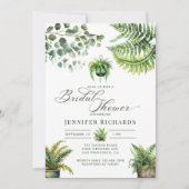Invitation Boho Watercolor Fern Eucalyptus Fête des mariées (Devant)