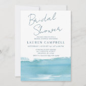 Invitation Boho Watercolor Fête des mariées bleu marine (Devant)