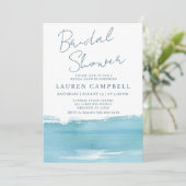 Invitation Boho Watercolor Fête des mariées bleu marine (Debout devant)