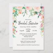 Invitation Boho Watercolor Fête des mariées florale (Devant)