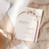 Invitation Boho Watercolor Floral Arched Photo Bridal Shower