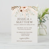 Invitation Boho Watercolor Floral Wedding Photo (Debout devant)