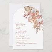 Invitation Boho Watercolor Flowers Casual Wedding (Devant)